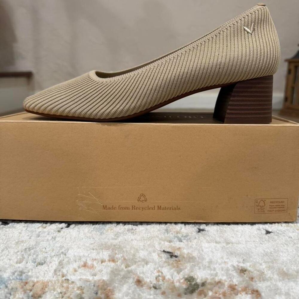 Vivaia Melody Pro Square Toe Chunky Heel in Almond - Picture 3 of 5